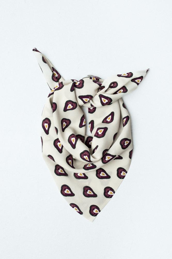 TRIBE & CUE Set: Graphic & Heart Print Viscose Scarves