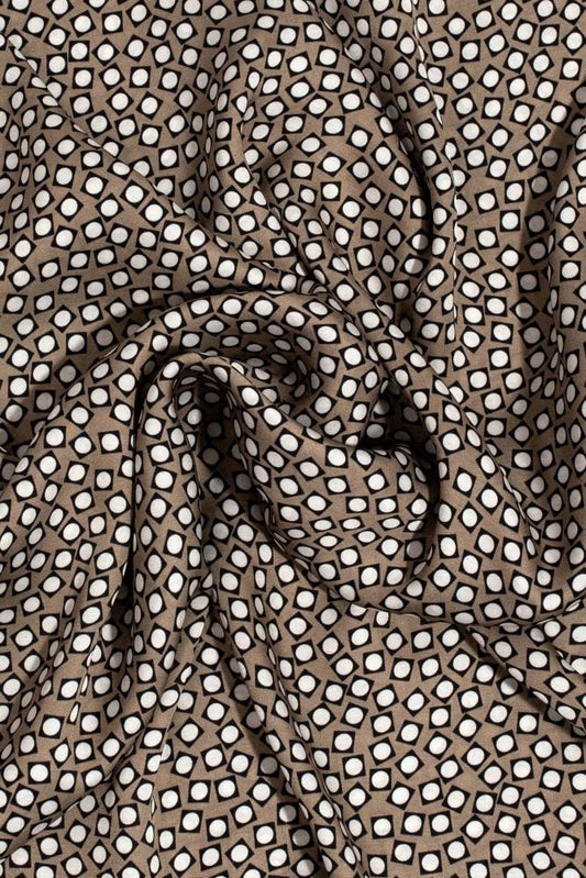 CUE & TONE Set: Heart Print & Earthy Brown Viscose Scarves