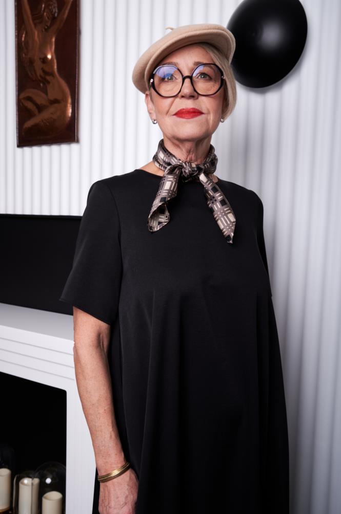 SKARELE IRIS geometric beige silk SCARF, 64x64cm