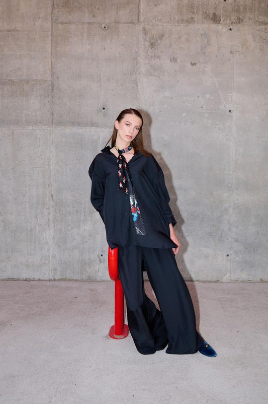 SKARELE WONDER reversable narrow silk twilly SCARF, 6x130CM