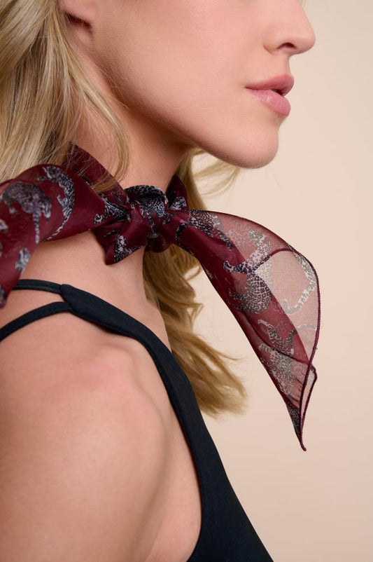 Silk Duo – CHEETAH scarf + scrunchie | 100% Silk Bundle