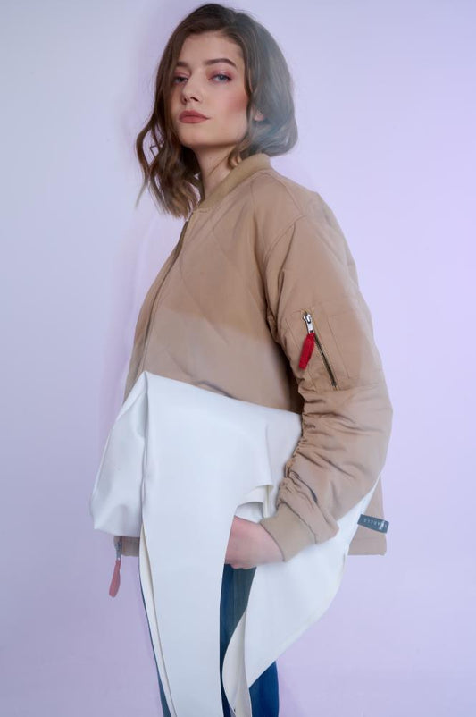 SKARELE QUARTZ white minimalist waterproof eco-leather TOTE-BAG, 41X80CM