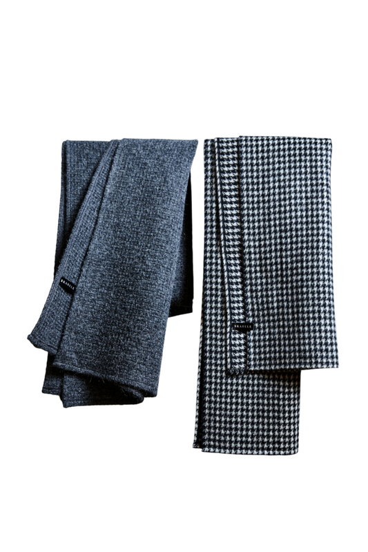 MOONSTONE & JASPER Set: Classic 100% Wool Scarf Duo