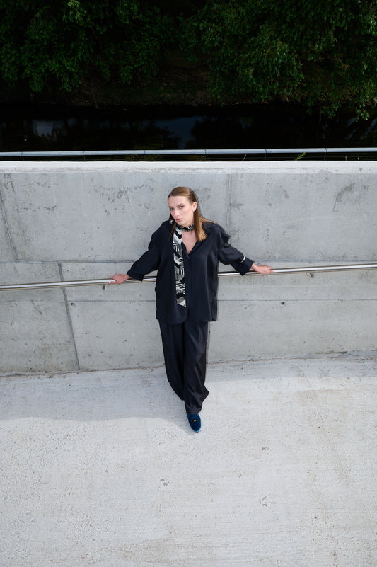 Silk Scarf Duo – NOTE + FLAMINGO | 100% Silk Scarf Bundle