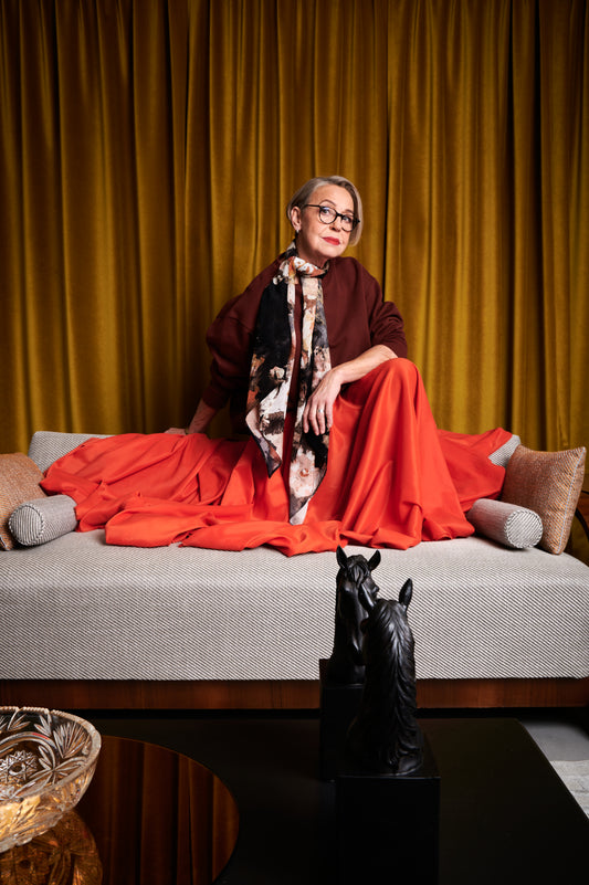 Silk Scarf Duo – BLOOM + INDIGO | 100% Silk Scarf Bundle