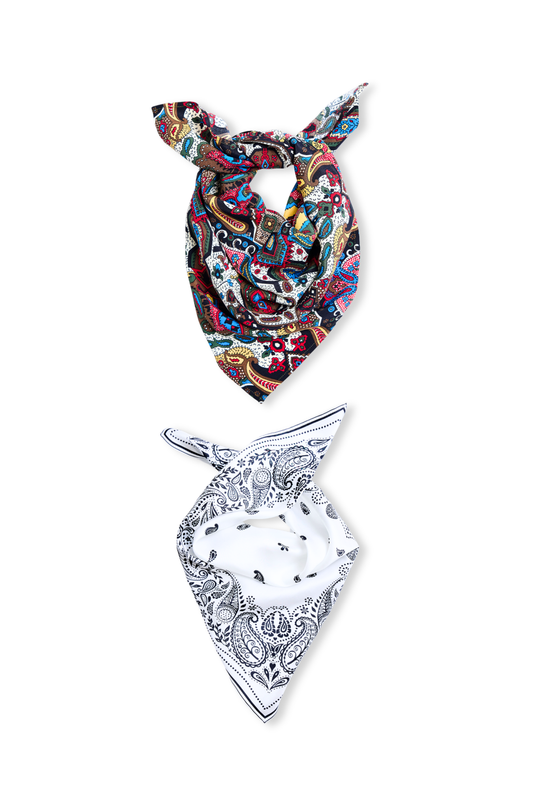 TRIBE & ECHO Set: Modern Graphic Viscose Scarves