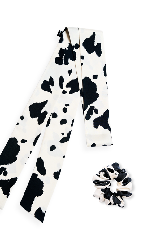 DASH Silk Set: Long Twilly Scarf & Mid-Size Scrunchie