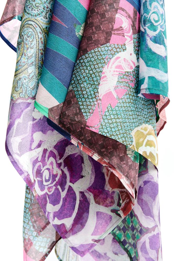 Silk Scarf Duo – BLAZE + FUSION | 100% Silk Scarf Bundle