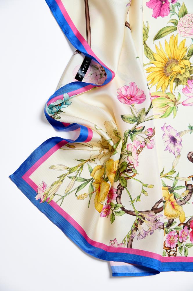 Silk Scarf Duo – GRACE + INDIGO | 100% Silk Scarf Bundle