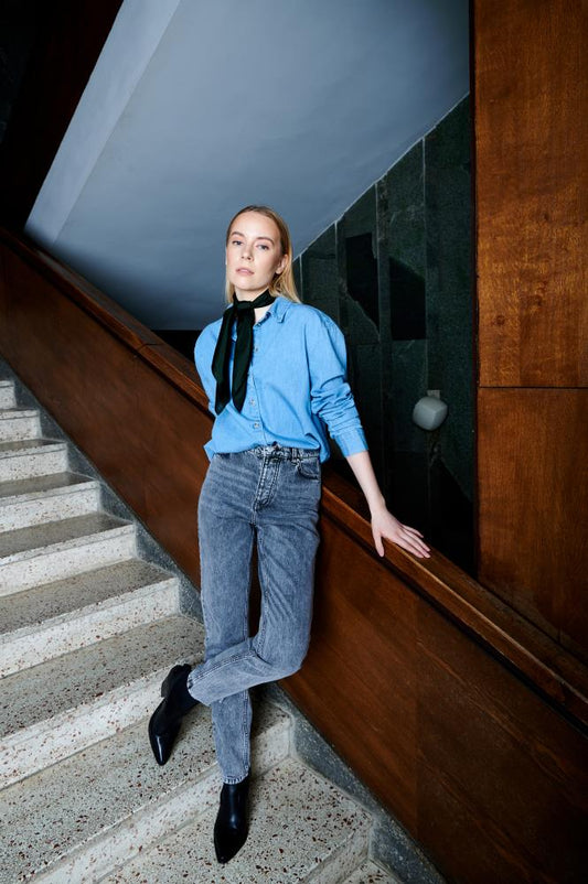 SKARELE BASIL minimalist dark green silk SCARF, 64x64cm