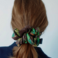 SKARELE MORNING Deep Brown silk SCRUNCHIE, 12x5cm