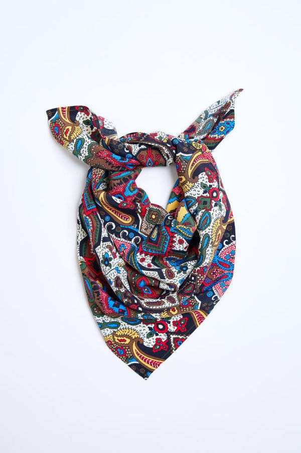 SKARELE TRIBE multi-color viscose SCARF, 63x63cm