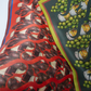 SKARELE EVENING Double-Sided Contrasting Pistachio Green and Deep Red Silk Scarf 65x65cm