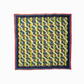 SKARELE MOVEMENT Double-Sided Dynamic Blue and Citrus Yellow Silk Scarf 65x65cm