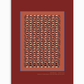 Elegant deep red poster with a blue accent line, terracotta inner border, dark red grape pattern, drink glasses, and lower text "SKARELE / RITUALS: harmony of evening elegance, deep conversation, and rich stories"