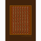 Warm bordo brown digital poster with an amber-gold inner frame, detailed pattern of coffee cups, coffee pots, and red rosehip berries, featuring the lower text "SKARELE / RITUALS - glow of quiet peace, soft light, and new beginnings"