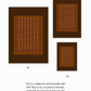 Digital art print bundle preview featuring the "Skarele / Rituals" bordo brown coffee and berry poster in A2, A3, and A4 ratios, with text indicating instant PDF download with no physical item shipped