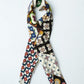 Multicolor geometric print viscose scarf  with mosaic pattern