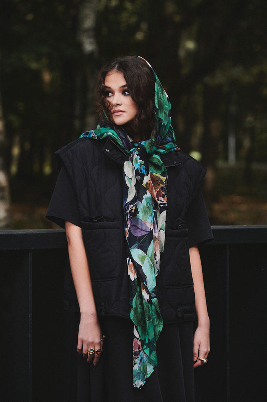 Silk Scarf Duo – OASIS + DUSK | 100% Silk Scarf Bundle