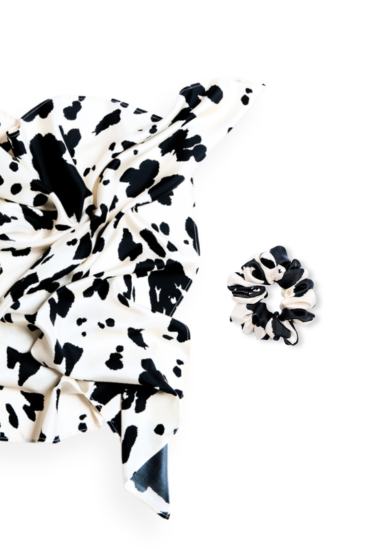 The DASH Set: Large Silk Scarf & Mid-Size Scrunchie