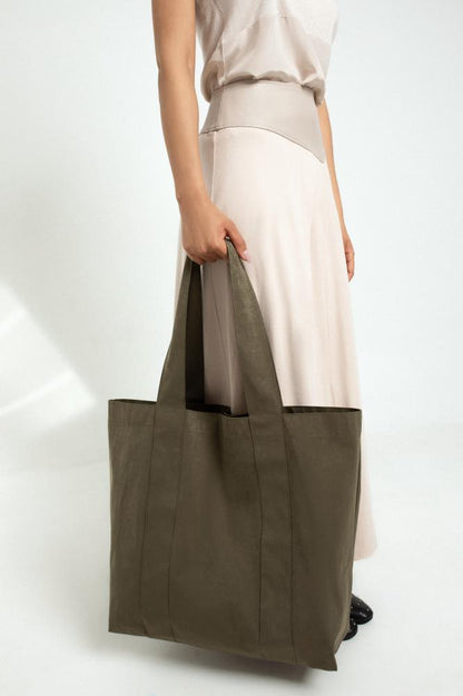 SKARELE MOSS khaki green waterproof maxi TOTE-BAG, 76x60cm