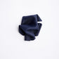 A midnight blue silk pocket square, 24X24CM in size, displayed on a white background.
